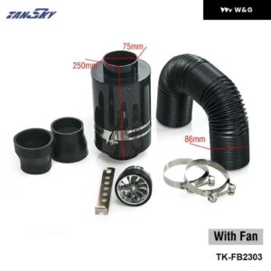 汎用 コールドフィードインダクションキット カーボンエアインテーク フィルター ボックス ファン付き/なし フォード フォーカス 98-12 TK-FB2303 - With Fan