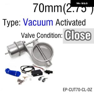 1 BAR 排気 制御 バルブ バキューム アクチュエーター カットアウト 51MM/60MM/63MM/70MM/76MM ワイヤレスリモート コントローラ ー ジープ チェロキー XJ - 70mm