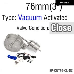 1 BAR 排気 制御 バルブ バキューム アクチュエーター カットアウト 51MM/60MM/63MM/70MM/76MM ワイヤレスリモート コントローラ ー ジープ チェロキー XJ - 76mm