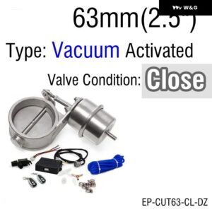 1 BAR 排気 制御 バルブ バキューム アクチュエーター カットアウト 51MM/60MM/63MM/70MM/76MM ワイヤレスリモート コントローラ ー ジープ チェロキー XJ - 63mm