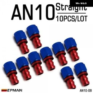 10個 AN10 燃料 ホースエンド プッシュ オン オス継手 ストレート 45度 90度 180度 回転 オイル/ガス ライン エンド 継手 AN-B - AN10-0B