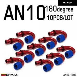 10個 AN10 燃料 ホースエンド プッシュ オン オス継手 ストレート 45度 90度 180度 回転 オイル/ガス ライン エンド 継手 AN-B - AN10-180B