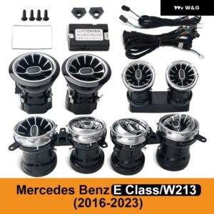 64色LED エアベント メルセデスベンツ E クラス W213 2016-2023 LEDタービンノズル アンビエントライト アウトレット ターボ インテリア エアベント - W213 Front Rear