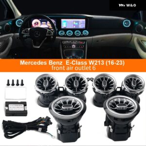 64色LED エアベント メルセデスベンツ E クラス W213 2016-2023 LEDタービンノズル アンビエントライト アウトレット ターボ インテリア エアベント - W213 (16-23) Front