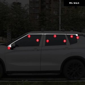 三菱 アウトランダー 2022-2025 カーアクセサリー ステンレス クロームドアウィンドウシル フレーム モールディング トリム - 16pcs