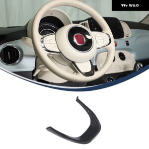 ST ABSカーボン ステアリングホイール ボタン 装飾 フレーム カバー フィアット500 2016-2023 ステアリングホイール トリム アクセサリー - Style B-Dry Carbon