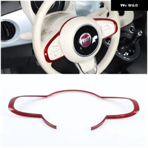 ST ABSカーボン ステアリングホイール ボタン 装飾 フレーム カバー フィアット500 2016-2023 ステアリングホイール トリム アクセサリー - Style C Dry Carbon