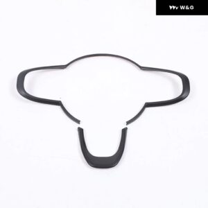 ST ABSカーボン ステアリングホイール ボタン 装飾 フレーム カバー フィアット500 2016-2023 ステアリングホイール トリム アクセサリー - ABS Matt Black