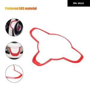 ST ABSカーボン ステアリングホイール ボタン 装飾 フレーム カバー フィアット500 2016-2023 ステアリングホイール トリム アクセサリー - ABS Red