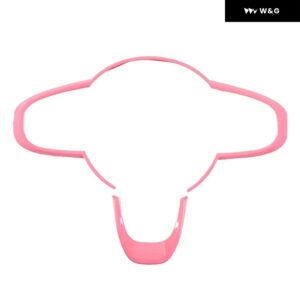 ST ABSカーボン ステアリングホイール ボタン 装飾 フレーム カバー フィアット500 2016-2023 ステアリングホイール トリム アクセサリー - ABS pink