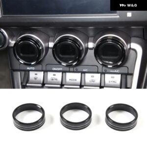 トヨタ 86 スバル BRZ 22-24 アルミシルバー カー エアコン スイッチノブ ボリュームメディアノブリングカバー カーアクセサリー - Style B Black