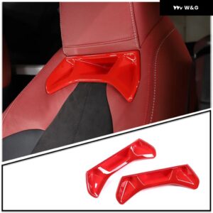 2個 車用フロントシートバック トリム カバー カー スタイリング トヨタ SUPRA MK5 A90 2019-2022 オート インテリア アクセサリー - red