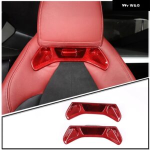 2個 車用フロントシートバック トリム カバー カー スタイリング トヨタ SUPRA MK5 A90 2019-2022 オート インテリア アクセサリー - red carbon fiber