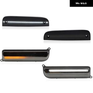 スモーク アップグレード バンパー コンボ LED パーキング / ダイナミックウィンカー ホワイトコーナーフェンダーサイドマーカーランプ 1997-2001 ジープ チ - Smoked White Combo