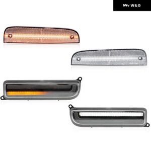 スモーク アップグレード バンパー コンボ LED パーキング / ダイナミックウィンカー ホワイトコーナーフェンダーサイドマーカーランプ 1997-2001 ジープ チ - Clear Amber Combo