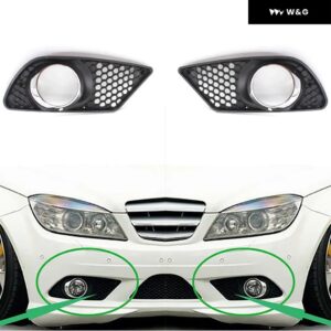 BENZ C クラス W204 2008-2010 プレフェイスリフト フォグランプ カバー カー フォグランプ ベントベース オートフロント バンパー ドライビング フォグラン - 2 Pcs Left and Right