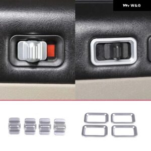 4個 ハマー H2 2003-2007 車内ドア安全ロックスイッチカバー トリム ステッカー ABSカー スタイリング 自動車 内装アクセサリー - Style C Silver