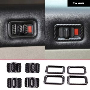 4個 ハマー H2 2003-2007 車内ドア安全ロックスイッチカバー トリム ステッカー ABSカー スタイリング 自動車 内装アクセサリー - Style C carbon fiber