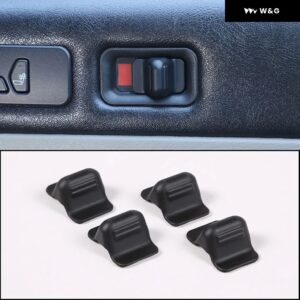 4個 ハマー H2 2003-2007 車内ドア安全ロックスイッチカバー トリム ステッカー ABSカー スタイリング 自動車 内装アクセサリー - style A Dumb black