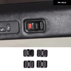 4個 ハマー H2 2003-2007 車内ドア安全ロックスイッチカバー トリム ステッカー ABSカー スタイリング 自動車 内装アクセサリー - Style A carbon fiber