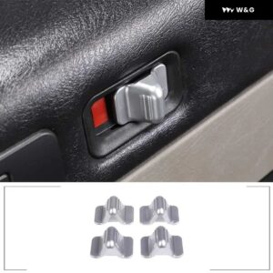 4個 ハマー H2 2003-2007 車内ドア安全ロックスイッチカバー トリム ステッカー ABSカー スタイリング 自動車 内装アクセサリー - Style A Silver