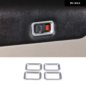 4個 ハマー H2 2003-2007 車内ドア安全ロックスイッチカバー トリム ステッカー ABSカー スタイリング 自動車 内装アクセサリー - Style B Silver