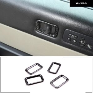 4個 ハマー H2 2003-2007 車内ドア安全ロックスイッチカバー トリム ステッカー ABSカー スタイリング 自動車 内装アクセサリー - Style B carbon fiber