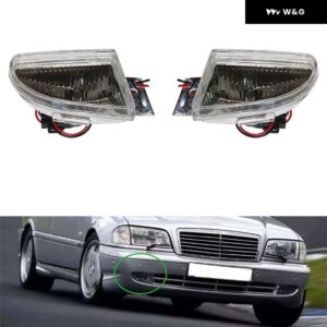 ベンツ W203 W202 2000 2001 2002 2004 フォグランプ 車用 フォグランプ オートシグナルランプ フロント バンパー グリル ドライビング フォグランプ - W202 A Pair