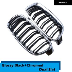 フロントキドニー グリル クロームメッキ レーシング グリル BMW 3シリーズ F30 F31 F35 2012-2019 セダン カーアクセサリー - Front Kidney 4