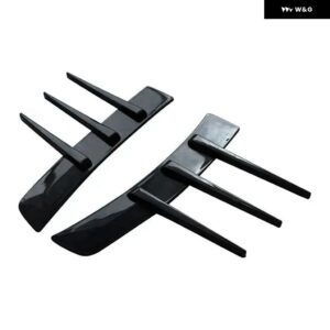 車用 カスタム リーフ パネル サメえらを模したサイドボディ トリム ステッカー 22.5CM 防止 車 ステッカー 外装 - black