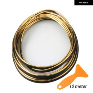 内装車用モールディング トリム ストリップ DIY フレキシブル 傷防止ライン 5メートル 汎用 デコレーションストリップ ダッシュボード カー スタイリング - 5m per roll golden