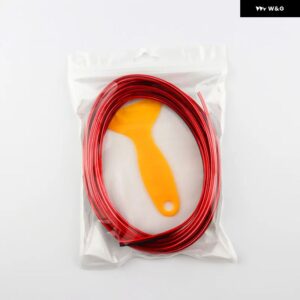 内装車用モールディング トリム ストリップ DIY フレキシブル 傷防止ライン 5メートル 汎用 デコレーションストリップ ダッシュボード カー スタイリング - 5m per roll red