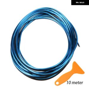 内装車用モールディング トリム ストリップ DIY フレキシブル 傷防止ライン 5メートル 汎用 デコレーションストリップ ダッシュボード カー スタイリング - 5m per roll blue