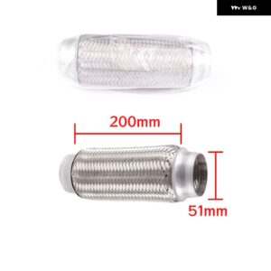 車用マフラー 伸縮自在 フレキシブル接続 編組ベローズ ダブル層 ステンレス 製マフラー パイプ ネット付き - 51x200