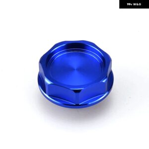 レーシング スタイル カー エンジン オイルキャップカー カスタム アルミ ラジエーター 燃料 フィラー タンクカバー ホンダ シビック - no logo blue