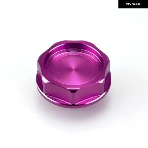 レーシング スタイル カー エンジン オイルキャップカー カスタム アルミ ラジエーター 燃料 フィラー タンクカバー ホンダ シビック - no logo purple