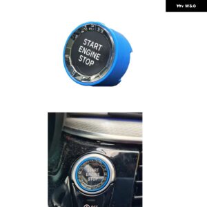 車 エンジン スタートストップオフ ボタン 交換カバー BMW F20 F30 F48 F15 G30 F80 F82 クリスタル - blue