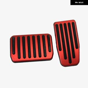 車ブレーキアクセル ペダルカバー TESLA モデル3 モデルY アルミ 合金 インテリア アクセサリー カスタム 車 スタイリング - Red