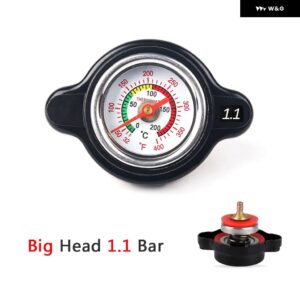 車 オートバイ バイク スタイリング サーモ ラジエーター キャップ タンク カバー 水温計 ユーティリティ セーフ付き 0.9 BAR/1.1 BAR/1.3 BAR - Big Black 1.1 Bar