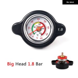 車 オートバイ バイク スタイリング サーモ ラジエーター キャップ タンク カバー 水温計 ユーティリティ セーフ付き 0.9 BAR/1.1 BAR/1.3 BAR - Big Black 1.8 Bar