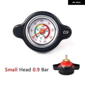 車 オートバイ バイク スタイリング サーモ ラジエーター キャップ タンク カバー 水温計 ユーティリティ セーフ付き 0.9 BAR/1.1 BAR/1.3 BAR - Small Black 0.9 Bar