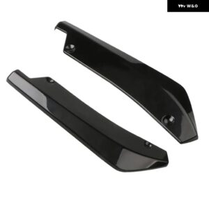 汎用 カー フロントリア バンパー ストリップリップスポイラー ディフ??ューザースプリッタースクラッチ プロテクター 44.5CM ウィングレット - black