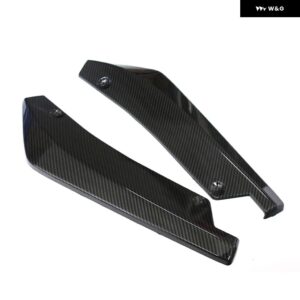 汎用 カー フロントリア バンパー ストリップリップスポイラー ディフ??ューザースプリッタースクラッチ プロテクター 44.5CM ウィングレット - Carbon Fiber