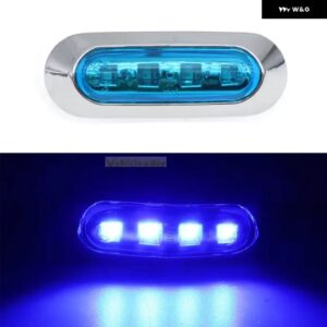 防水 4 LEDサイドマークランプクリアランス インジケーター ライト車 トラック トレーラー トラック 12V-24Vライトレッド/ホワイト/ アンバー - Blue
