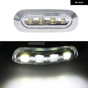防水 4 LEDサイドマークランプクリアランス インジケーター ライト車 トラック トレーラー トラック 12V-24Vライトレッド/ホワイト/ アンバー - WHITE