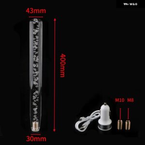 レーシングカルチャー 10/15/20/25/30/40CM アクリル クリスタル バブル LED ギア シフト ノブ レバー クリア ギア シフト ノブ ハンドル - 40cm