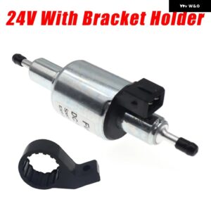 汎用 カーヒーターオイル燃料ディーゼル ポンプ 12V / 24V 1KW-5KW ブラケット ホルダー 付き車両ディーゼルエア パーキング ヒート ポンプ - 24V with Holder