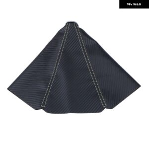 汎用 車用 ギア シフト ノブ ブーツ カバー カラーレザー シフター レバー カバー レッドステッチ付き ホンダ シビック EK EG - carbon yellow line