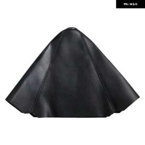 汎用 車用 ギア シフト ノブ ブーツ カバー カラーレザー シフター レバー カバー レッドステッチ付き ホンダ シビック EK EG - Black line