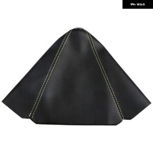 汎用 車用 ギア シフト ノブ ブーツ カバー カラーレザー シフター レバー カバー レッドステッチ付き ホンダ シビック EK EG - yellow line